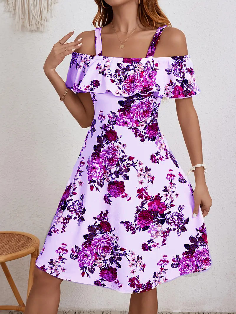 Rosanne | Vestido Floral de Hombros Descubiertos