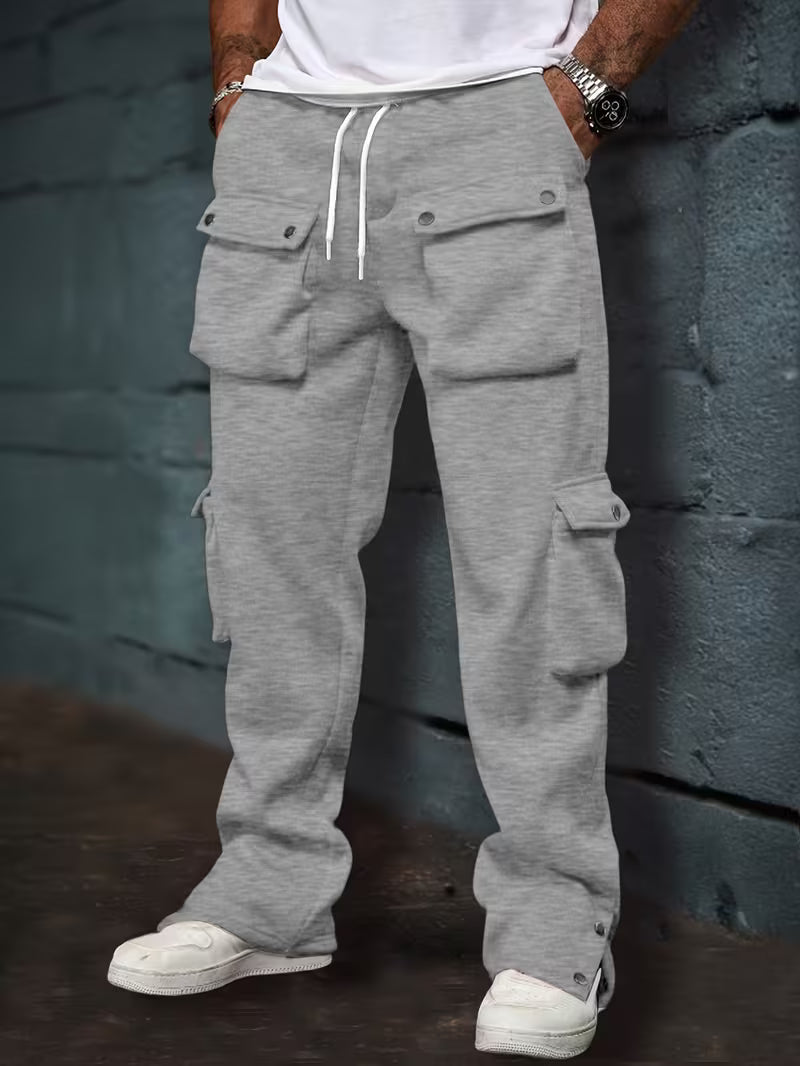 Deyan | Pantalones Cargo Con Cordón Y Múltiples Bolsillos