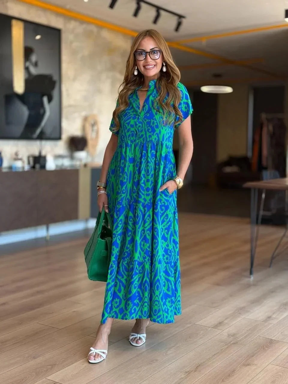 Jubilee | Vestido Maxi Estampado de Corte A