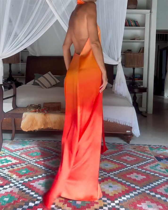 Shanna | Vestido Maxi Halter Espalda Abierta