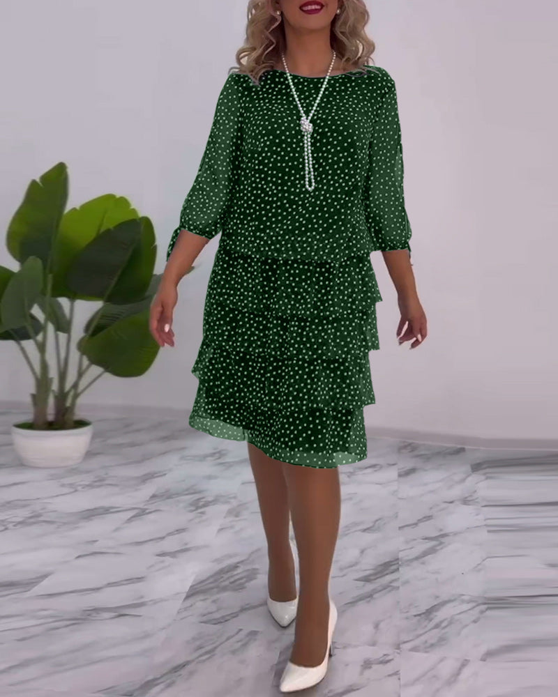 Meirit | Vestido Midi Escalonado Con Lunares