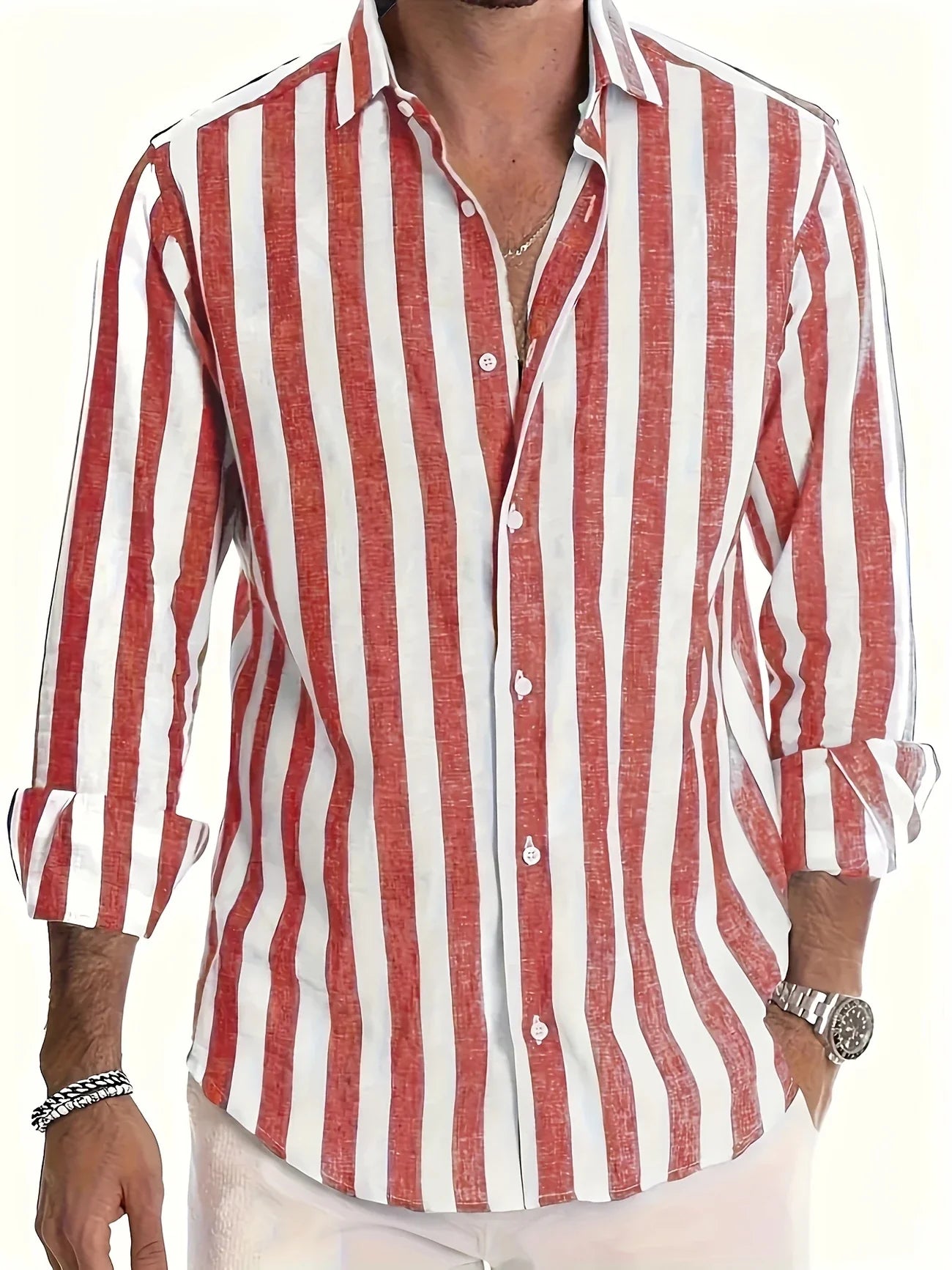 George | Camisa Manga Larga Rayas Verticales