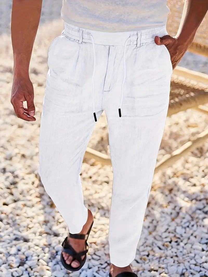 Nichols | Pantalón Lino Hombre Casual Cordón