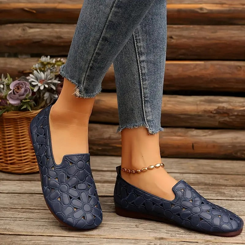 Veronica | Zapatos Planos Calados con Diseño Floral