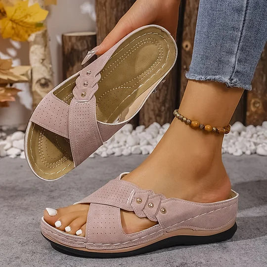 Uandje | Sandalias De Mujer Con Tiras Cruzadas Y Punta Abierta
