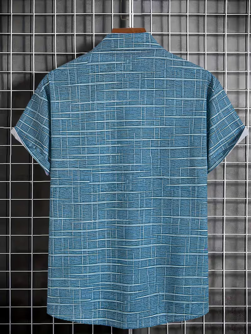 Jerrick - Camisa de Manga Corta Con Estampado Geométrico y Botones