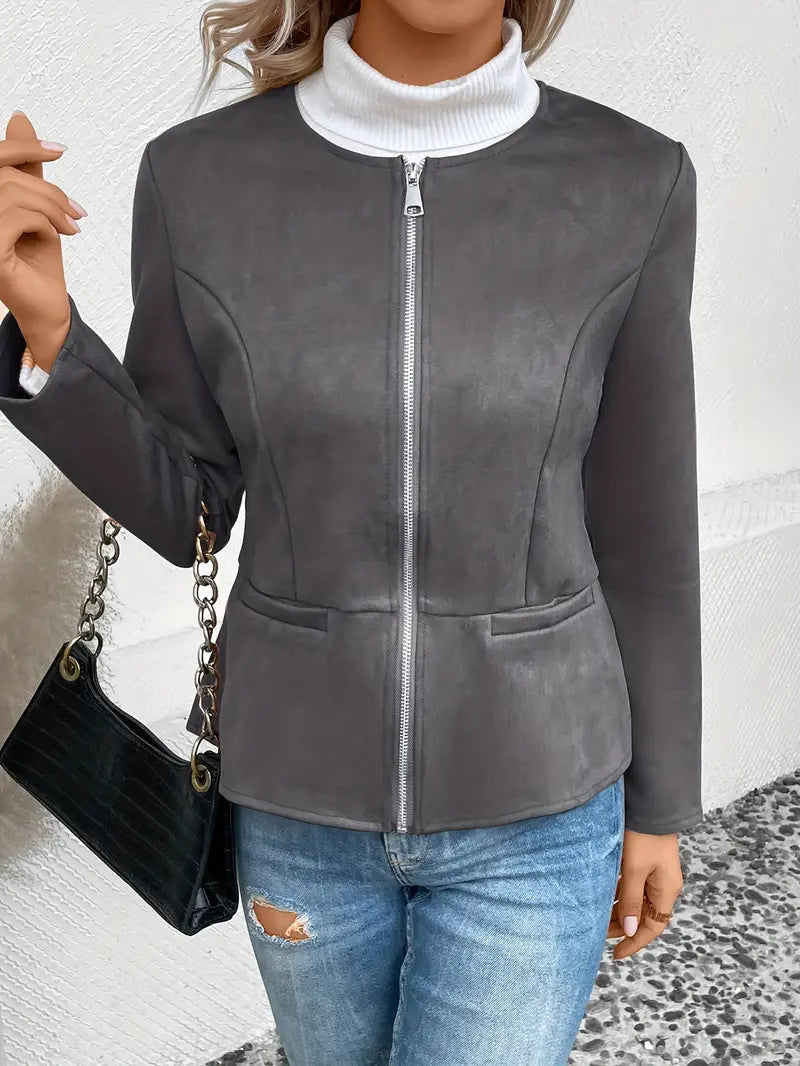 Roksana | Chaqueta Entallada de Manga Larga Con Cremallera