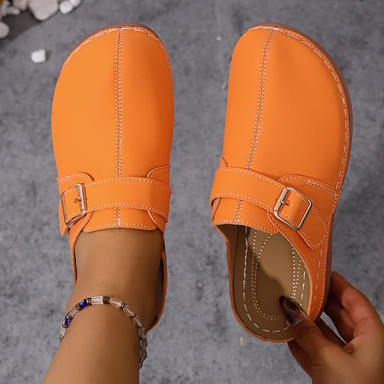 Latina - Mules con Hebilla Cuadrada Mujer
