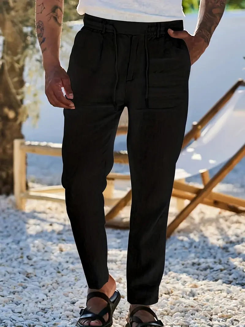 Nichols | Pantalón Lino Hombre Casual Cordón