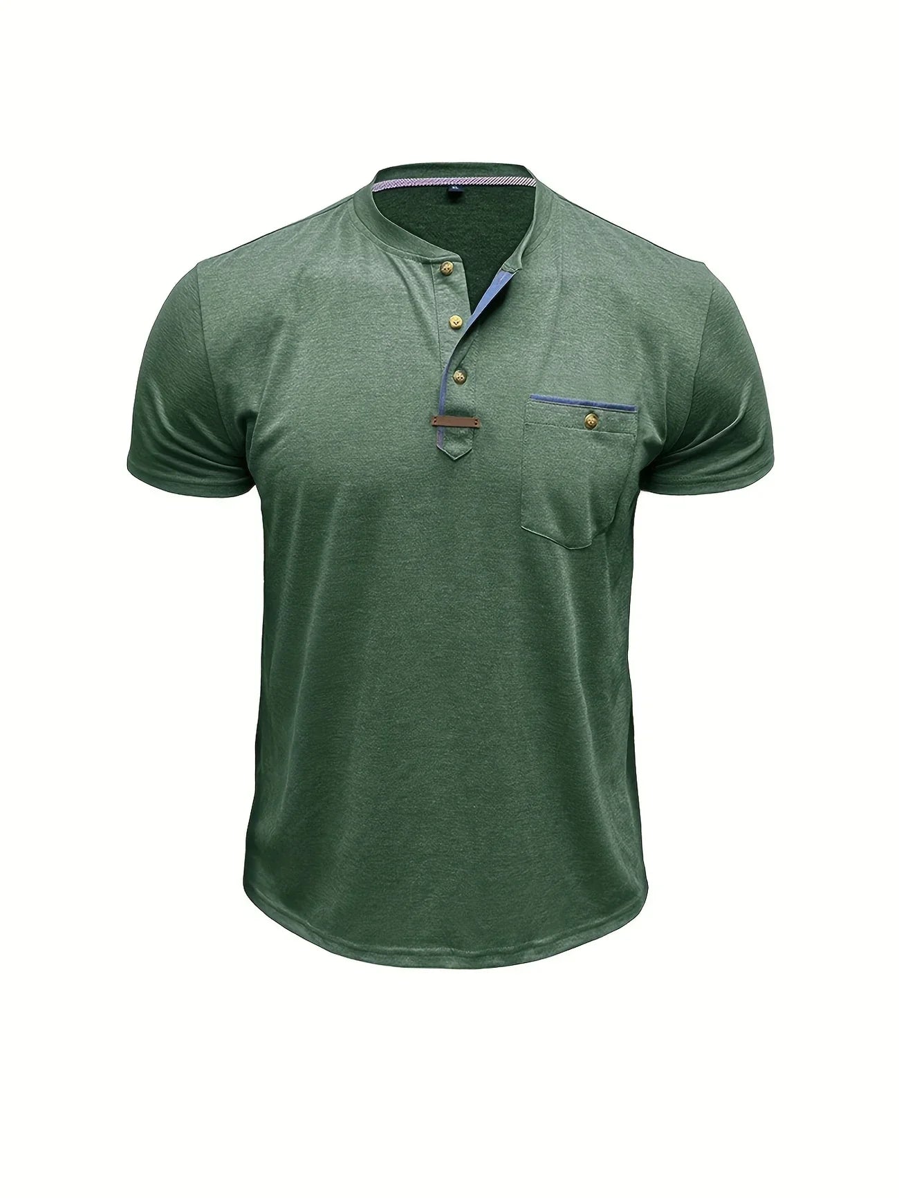 Saxon | Camiseta Henley de Manga Corta con Bolsillo