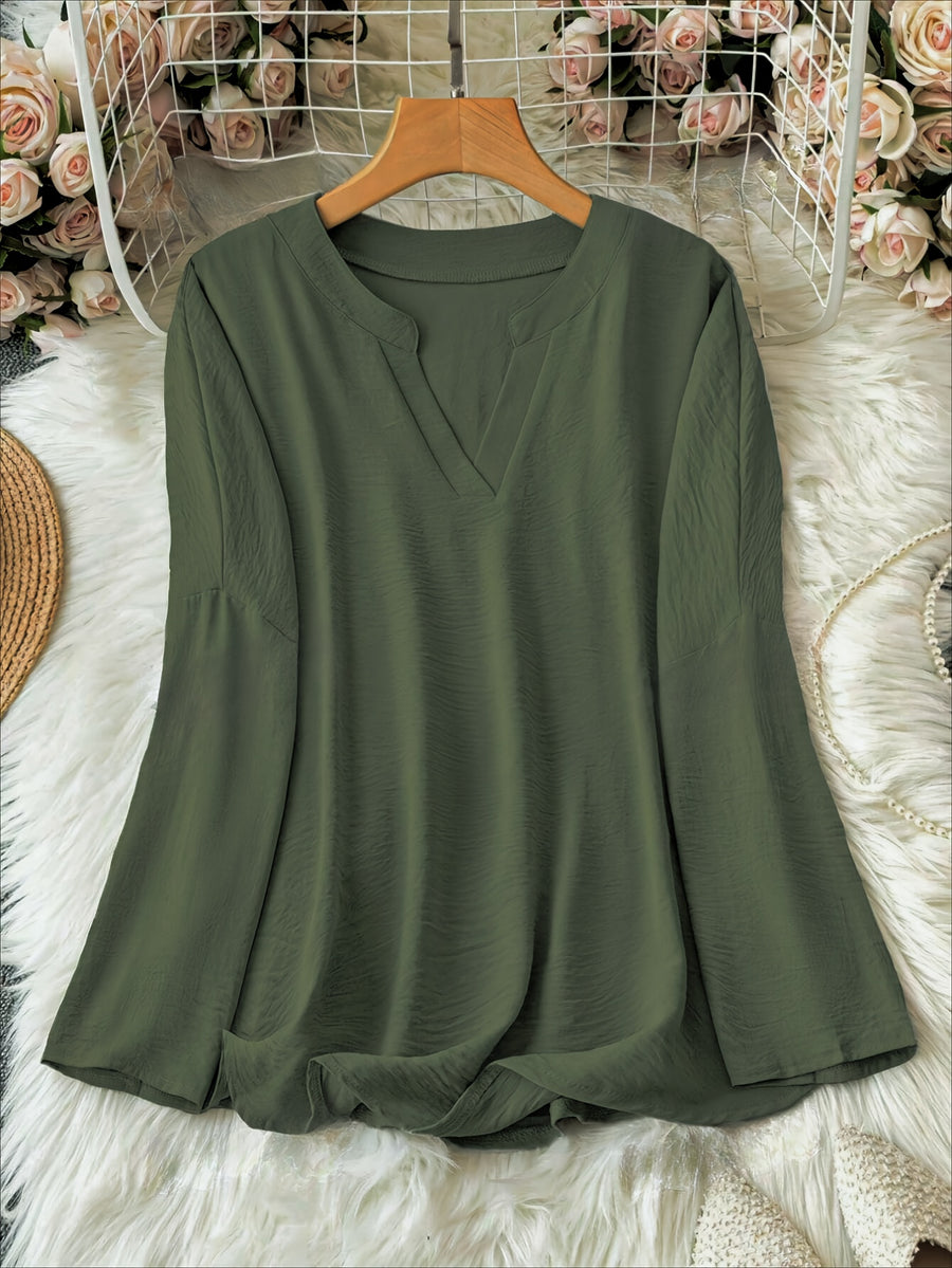 Shawna | Blusa Holgada de Manga Larga Cuello V