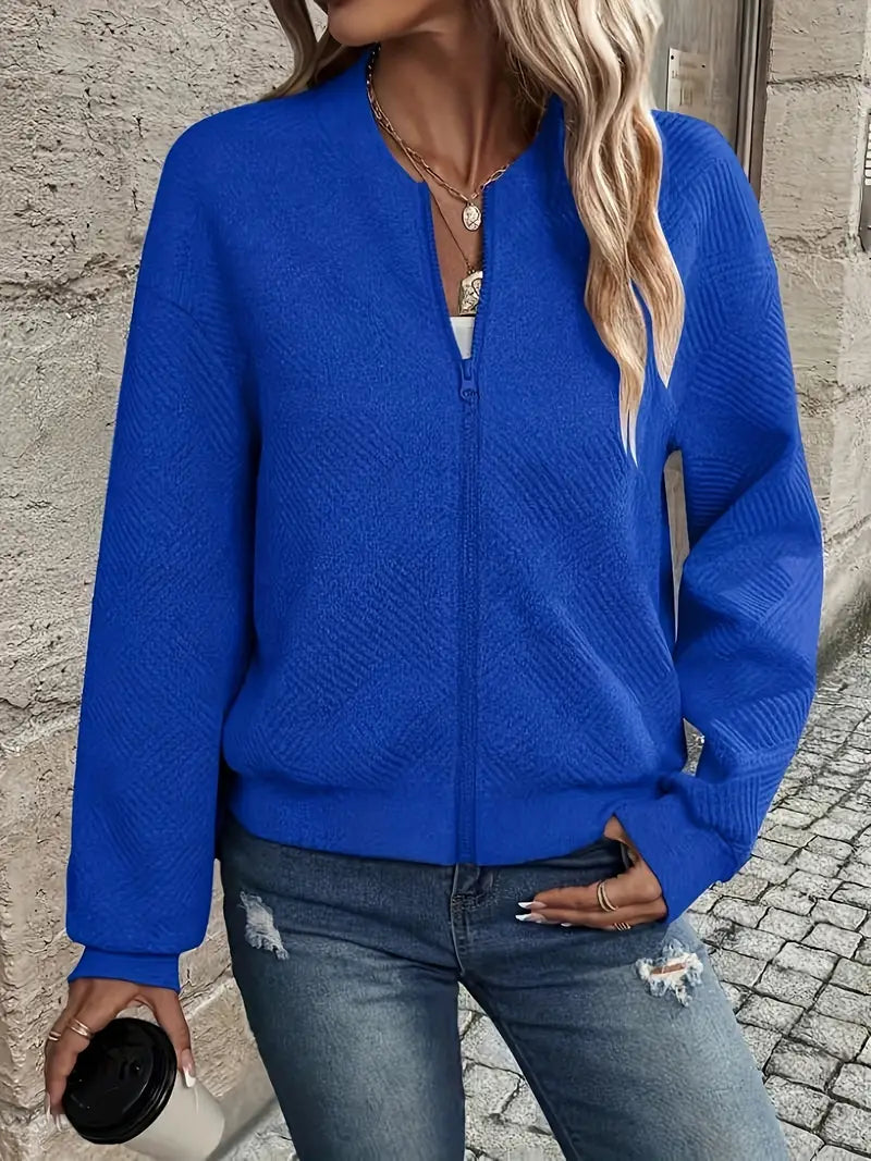 Juanita | Chaqueta De Manga Larga Con Cremallera Frontal Y Textura