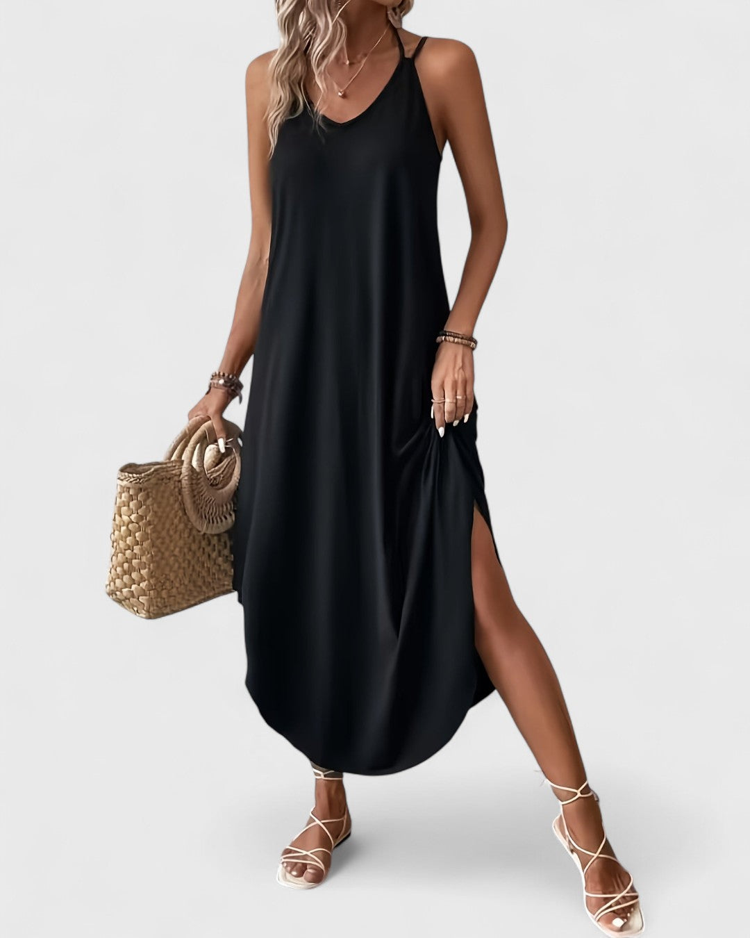 Tracie | Vestido Largo Sin Mangas Con Escote V
