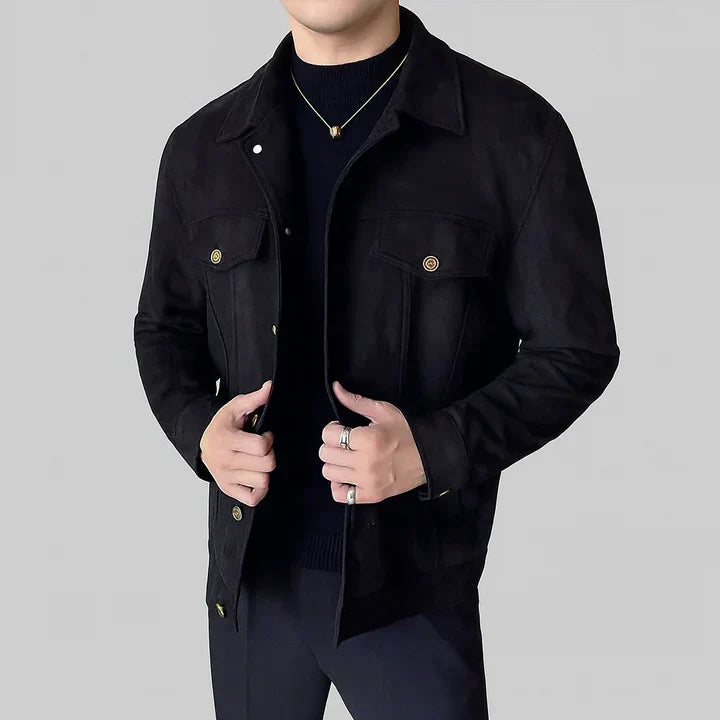 Davila | Chaqueta de Ante de Manga Larga