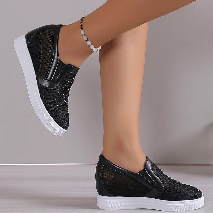 Romila | Zapatillas de plataforma sin cordones de malla para mujer