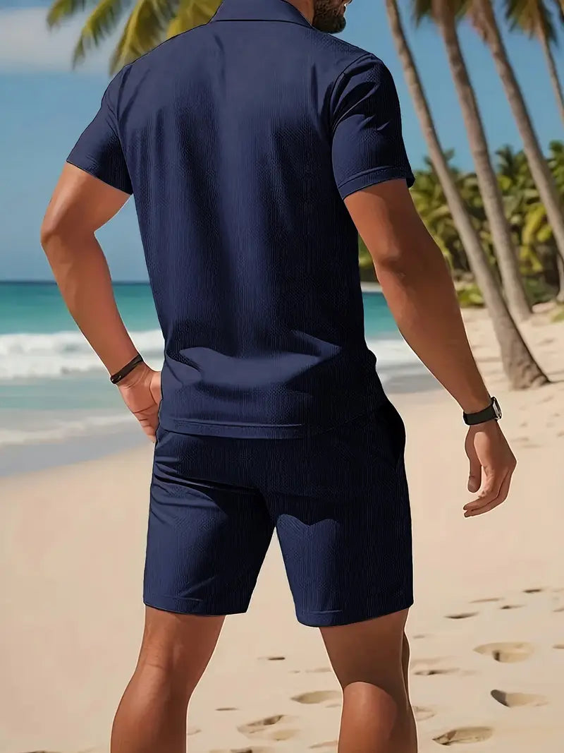 Kelvin | Conjunto De Polo Y Pantalones Cortos Con Textura