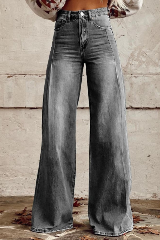 Neske | Pantalones Vaqueros De Tiro Alto Pierna Ancha