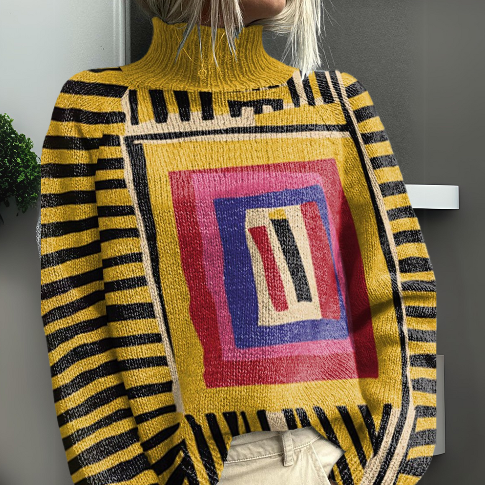 Rasha | Jersey De Punto Estampado Con Cuello Alto