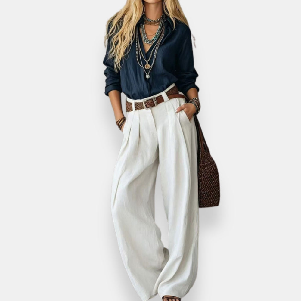 Orable | Conjunto De Camisa Y Pantalón De Pierna Ancha