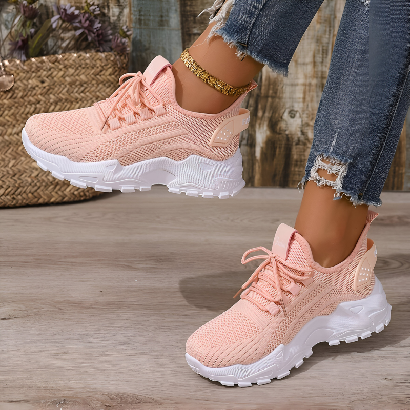 Eshara | Zapatillas de Malla con Cordones y Suela Gruesa