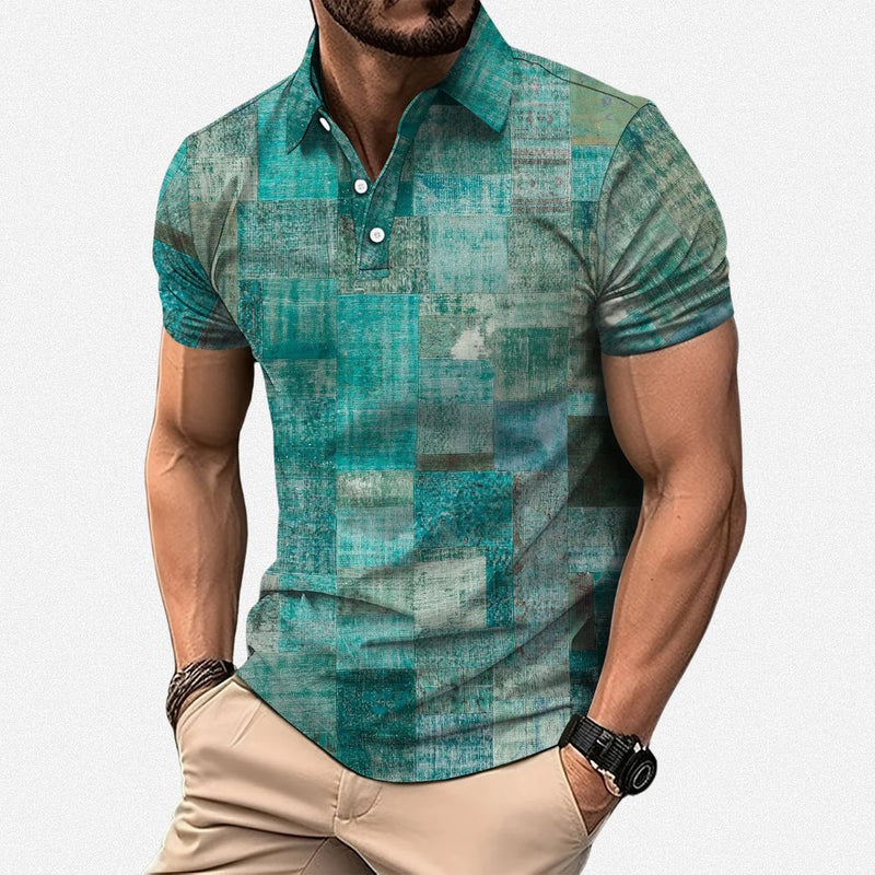 Gasan - Polo De Manga Corta Con Diseño Patchwork Multicolor