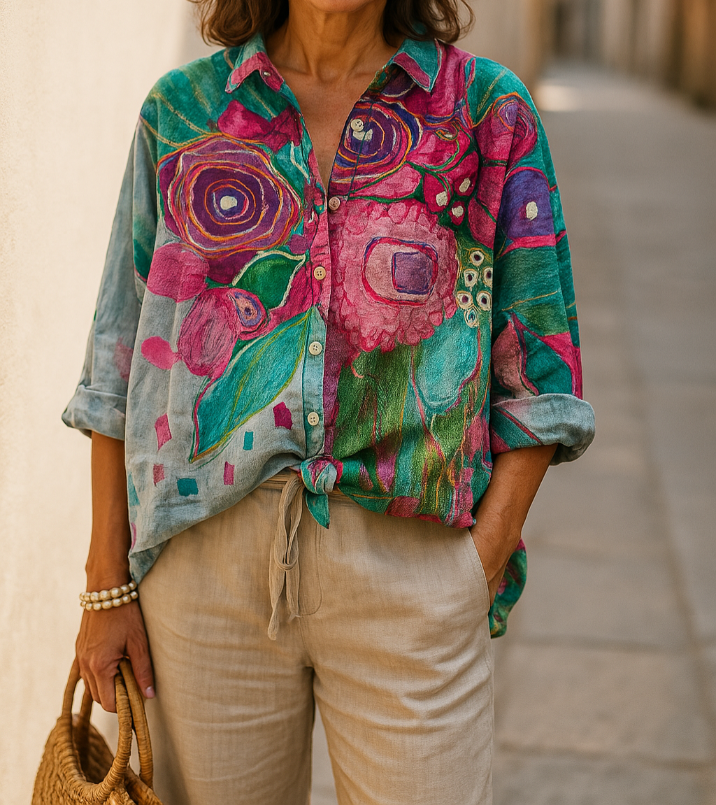 Petra | Camisa Con Cuello, Botones en La Parte Delantera Y Estampado Floral