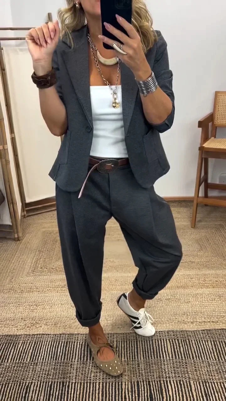 Nilija - Conjunto De Chaqueta y Pantalón De Corte Holgado