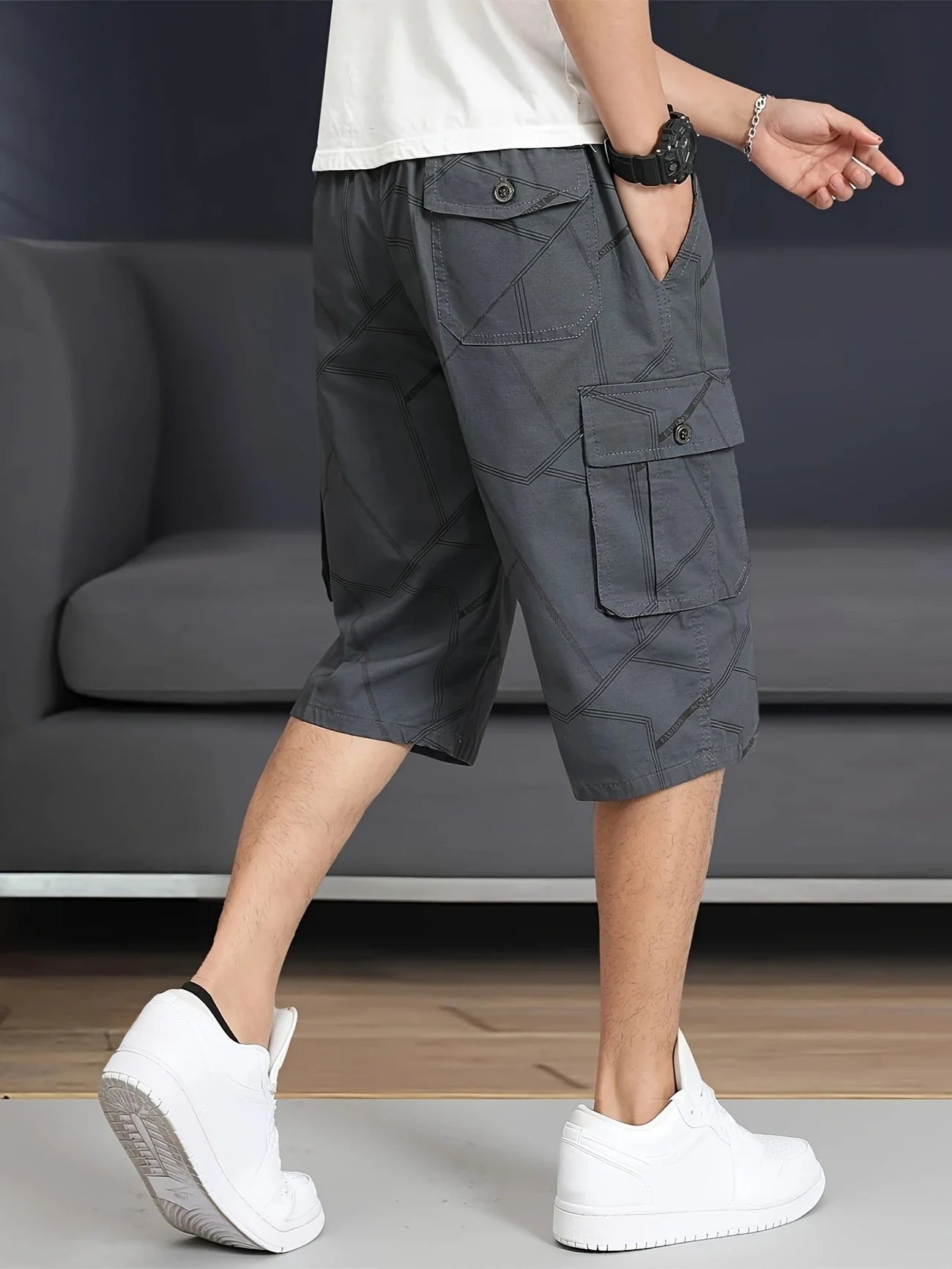 Hazlewood | Bermuda Larga Hombre Cargo Algodón