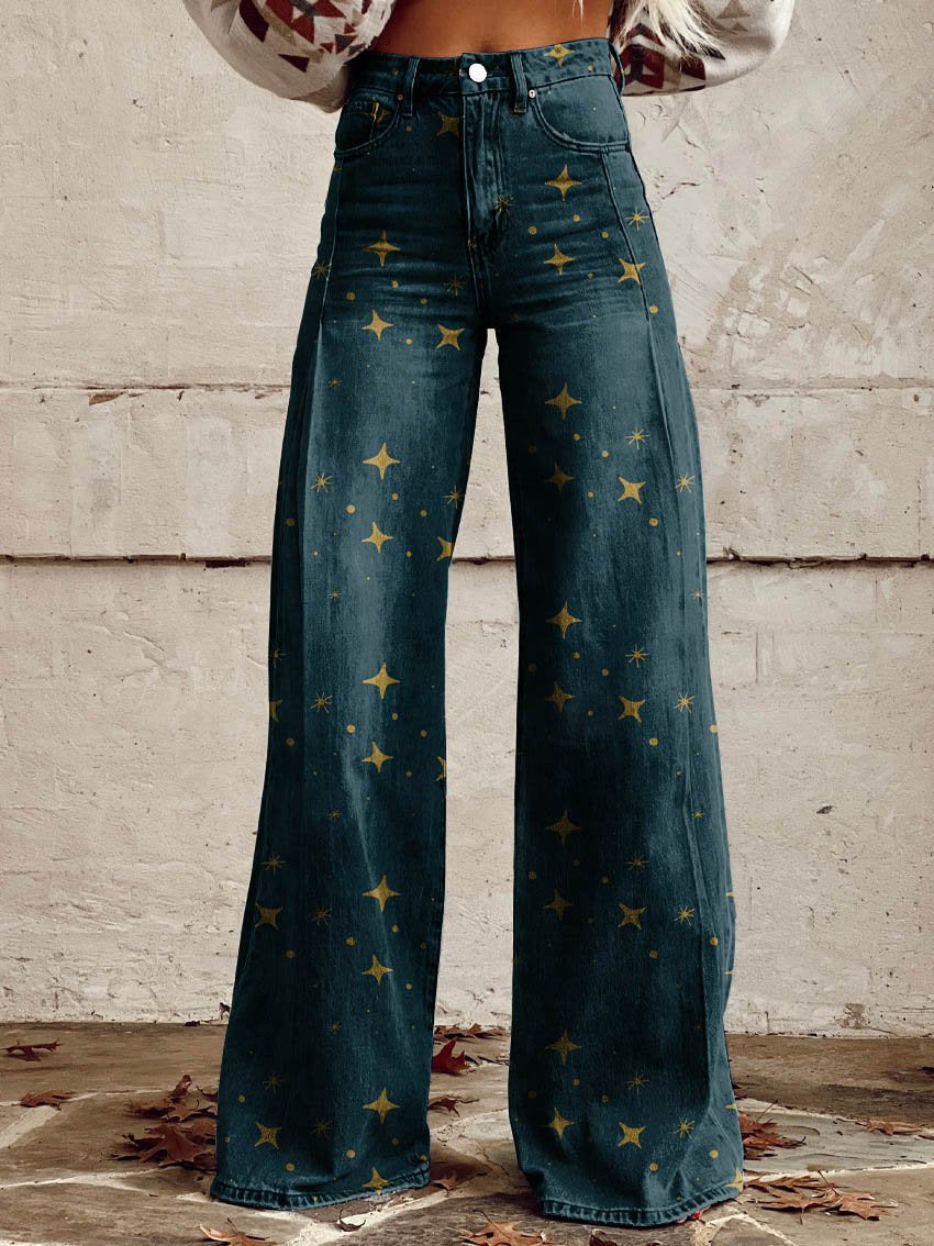 Mailin | Pantalones Anchos Con Estampado De Bengalas