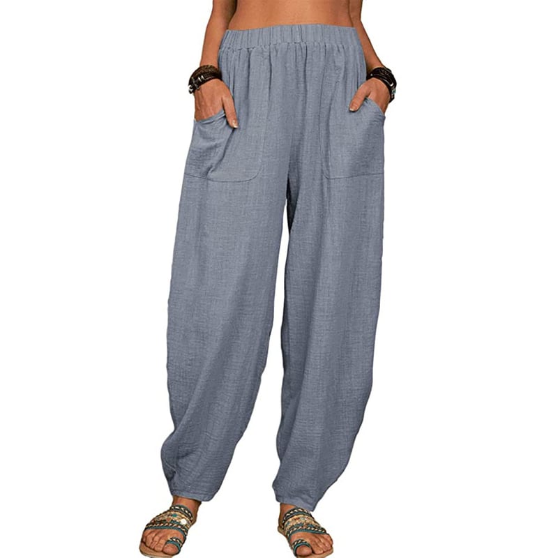 Zinzi | Pantalón Baggy Mujer Lino Bolsillos