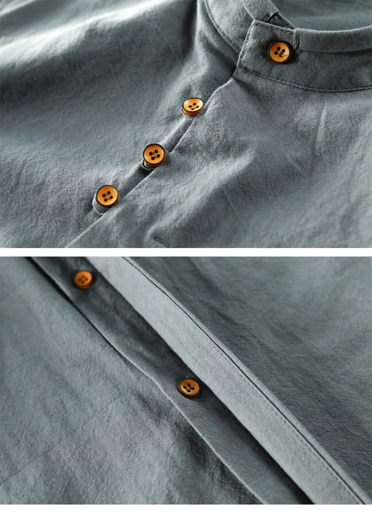 Tevin | Camisa De Manga Larga Con Cuello Mao