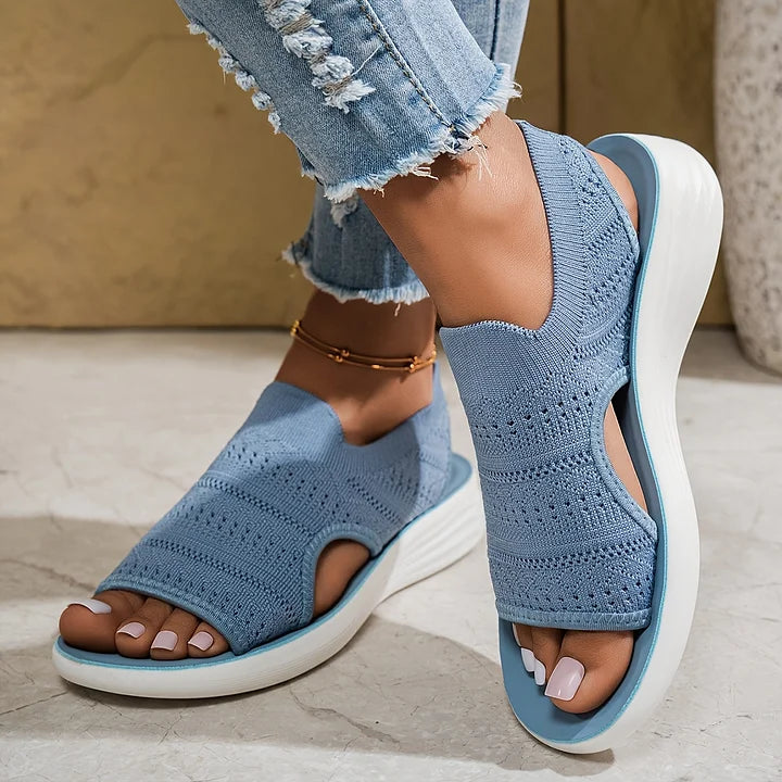 Deborish - Sandalias de Plataforma Sin Cordones de Punto