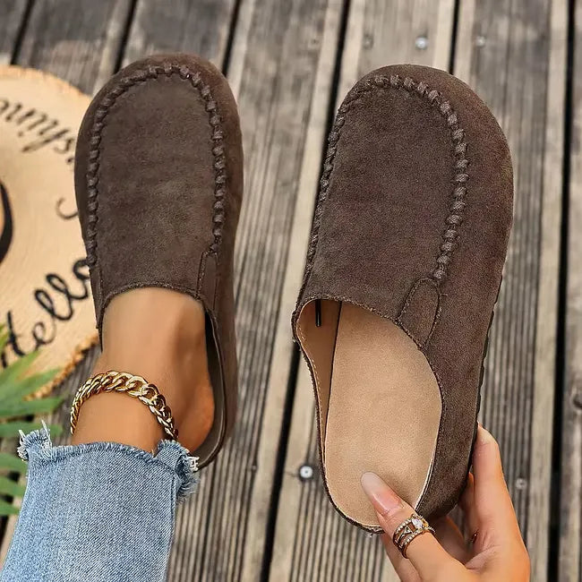 Wendi | Zuecos Sin Cordones De Puntera Cerrada Con Acabado Tipo Ante