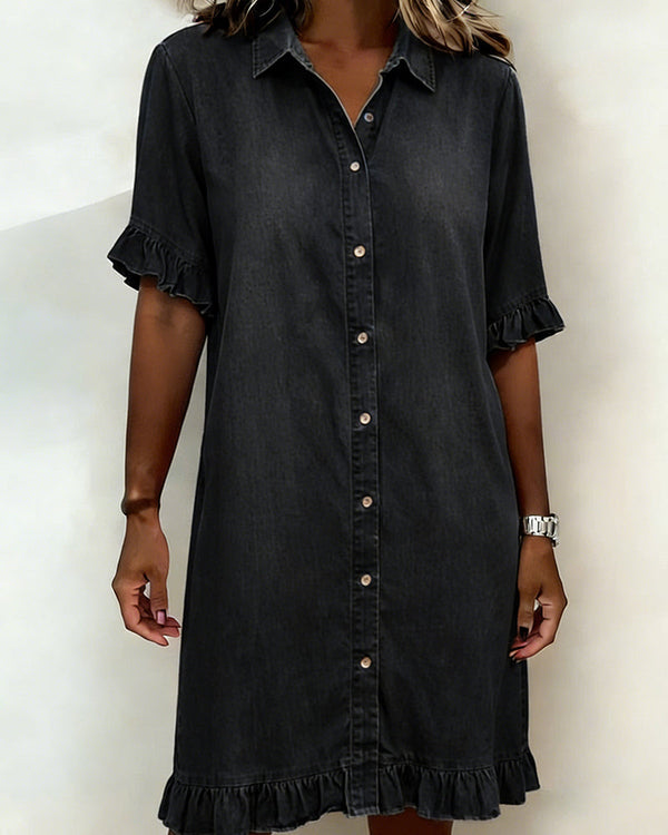 Ndapewa | Vestido Camisero Con Botones Y Volantes