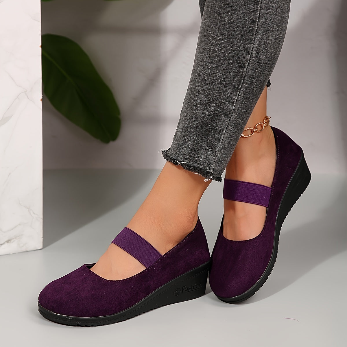 Amelia | Zapatos de cuña con diseño de tira