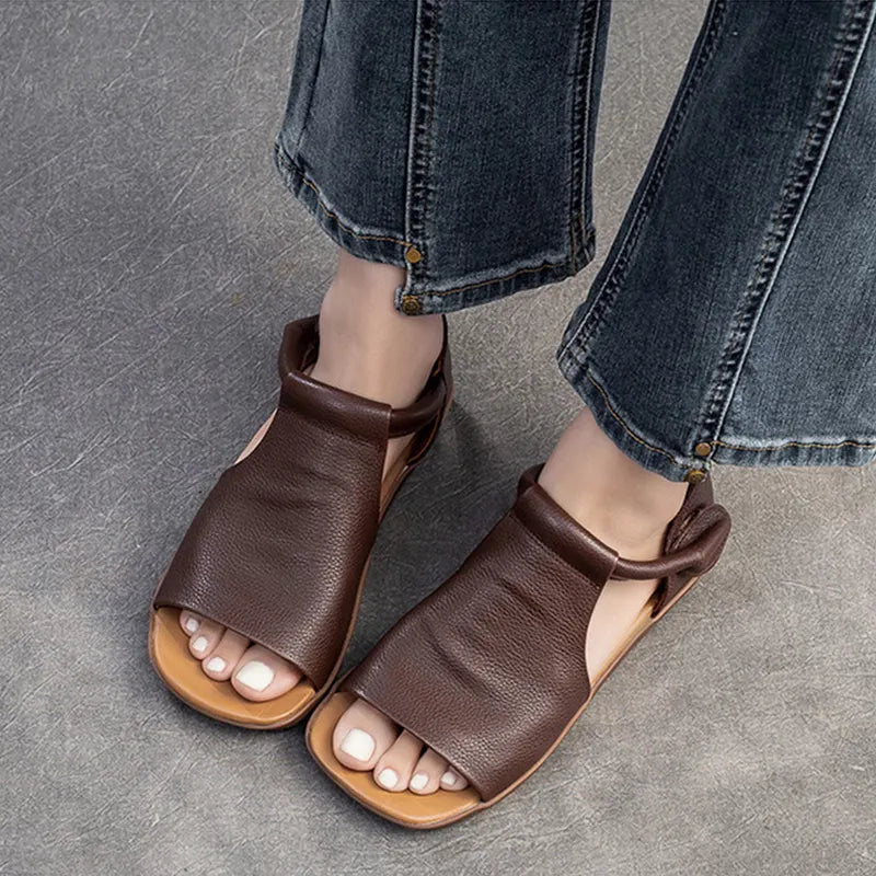 Shanera - Sandalias Planas Con Tiras y Puntera Abierta