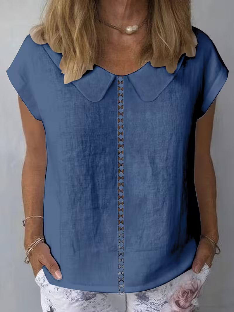 Aurelia | Blusa de Manga Corta con Corte Delantero