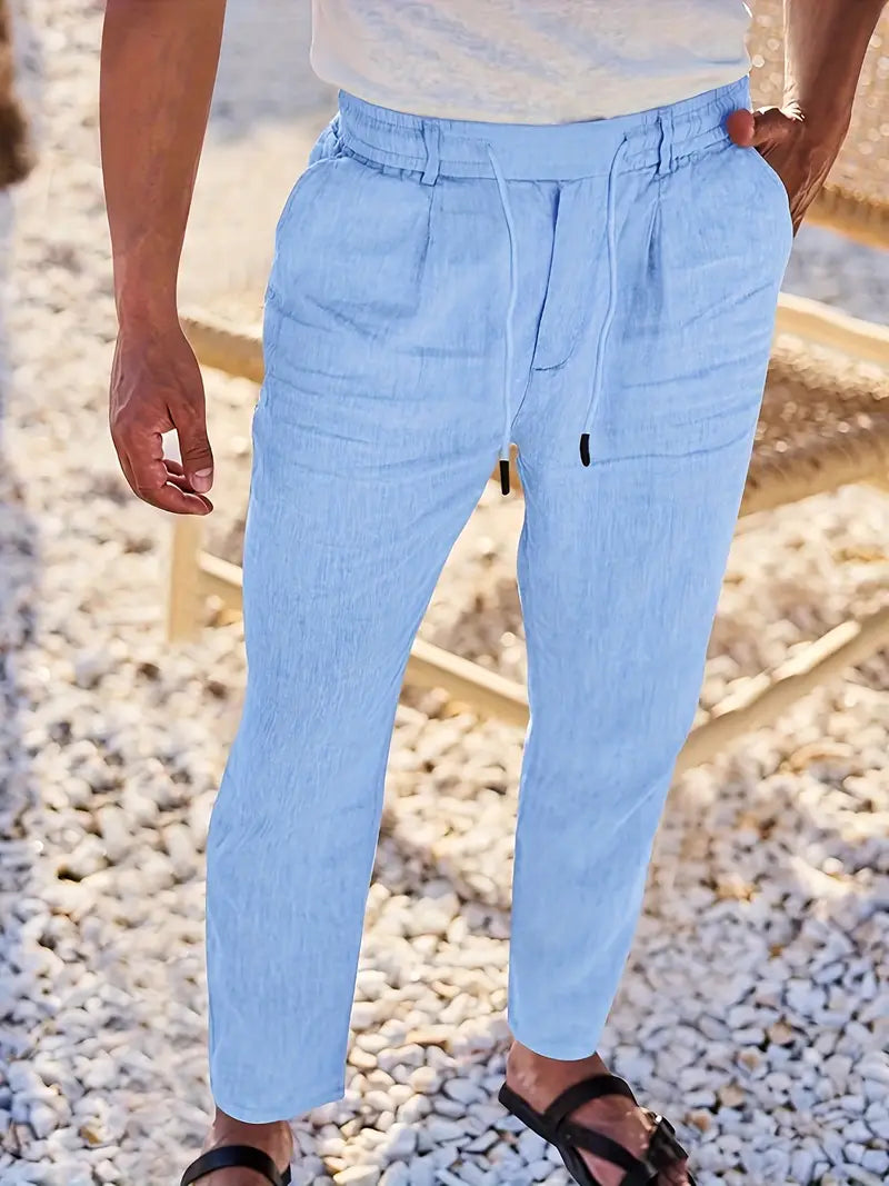 Nichols | Pantalón Lino Hombre Casual Cordón