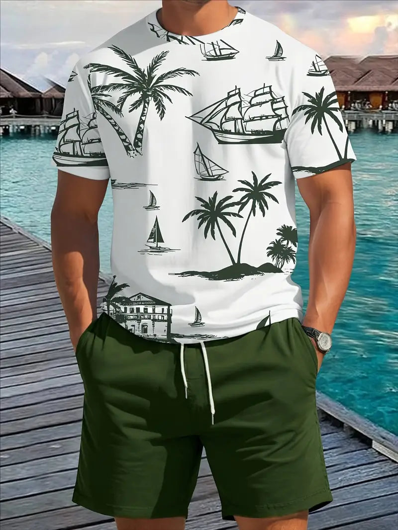Barea | Conjunto Camiseta Tropical Y Shorts