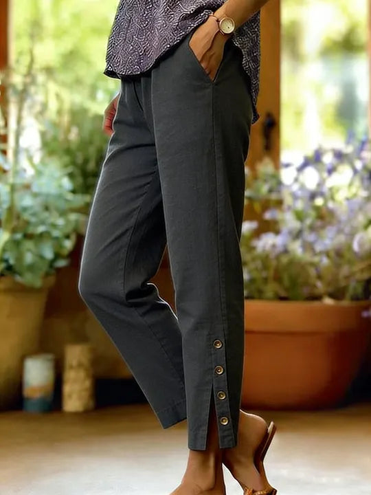 Kileza | Pantalones Holgados Con Botones Laterales