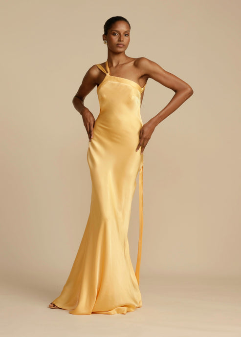 Sybille | Vestido Largo De UN Solo Hombro Con Espalda Abierta