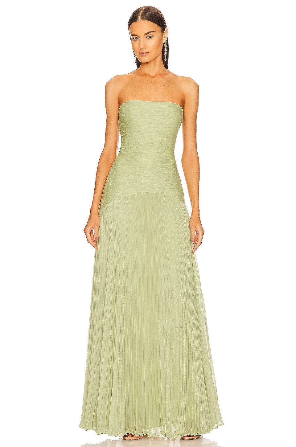 Carina | Vestido Maxi Plisado Sin Tirantes