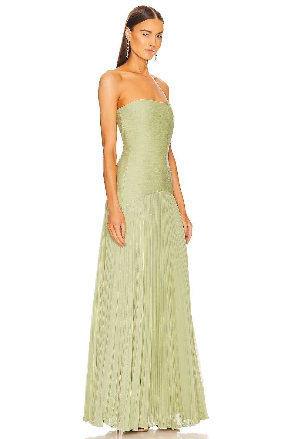 Carina | Vestido Maxi Plisado Sin Tirantes