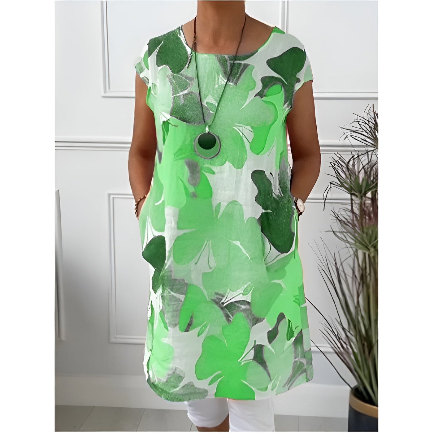 Tonya | Vestido Floral Recto Con Bolsillos