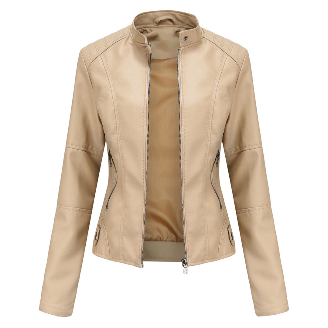Hanneke | Chaqueta Efecto Cuero Con Cuello Alto