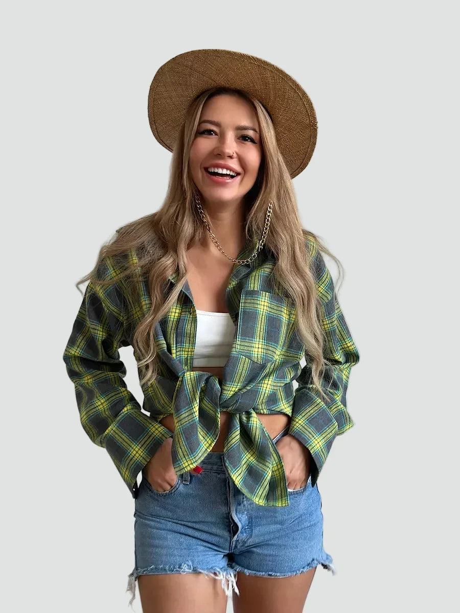 Talienuxa | Blusa de Franela Oversized con Cuadros