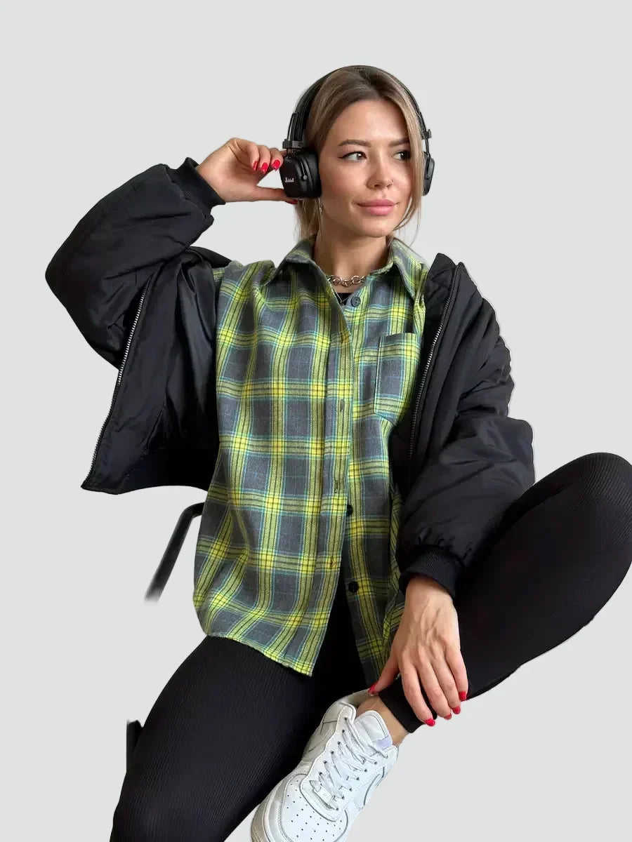 Talienuxa | Blusa de Franela Oversized con Cuadros