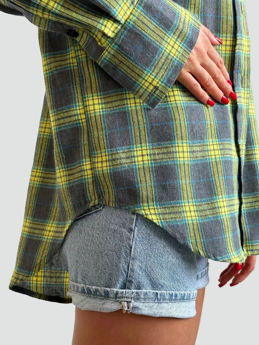Talienuxa | Blusa de Franela Oversized con Cuadros
