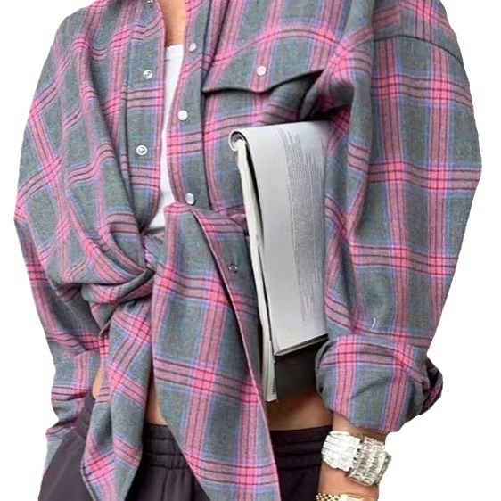 Talienuxa | Blusa de Franela Oversized con Cuadros