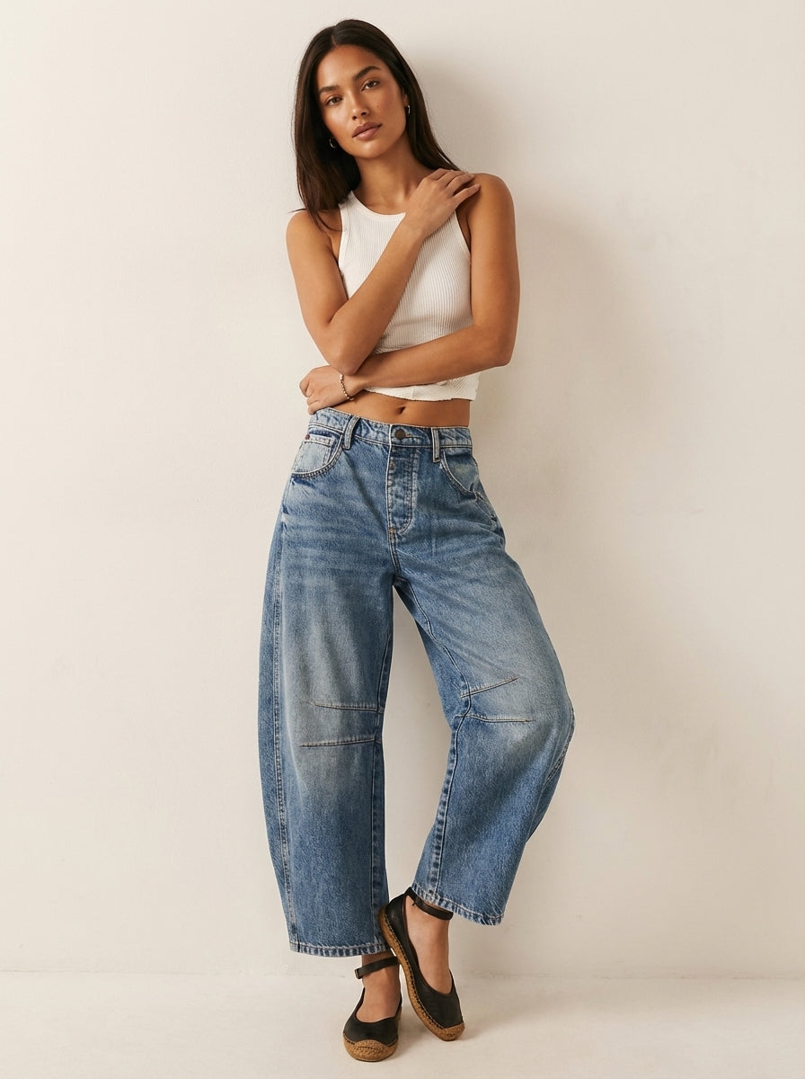Samira | Jeans de Cintura Alta Ajuste Relajado